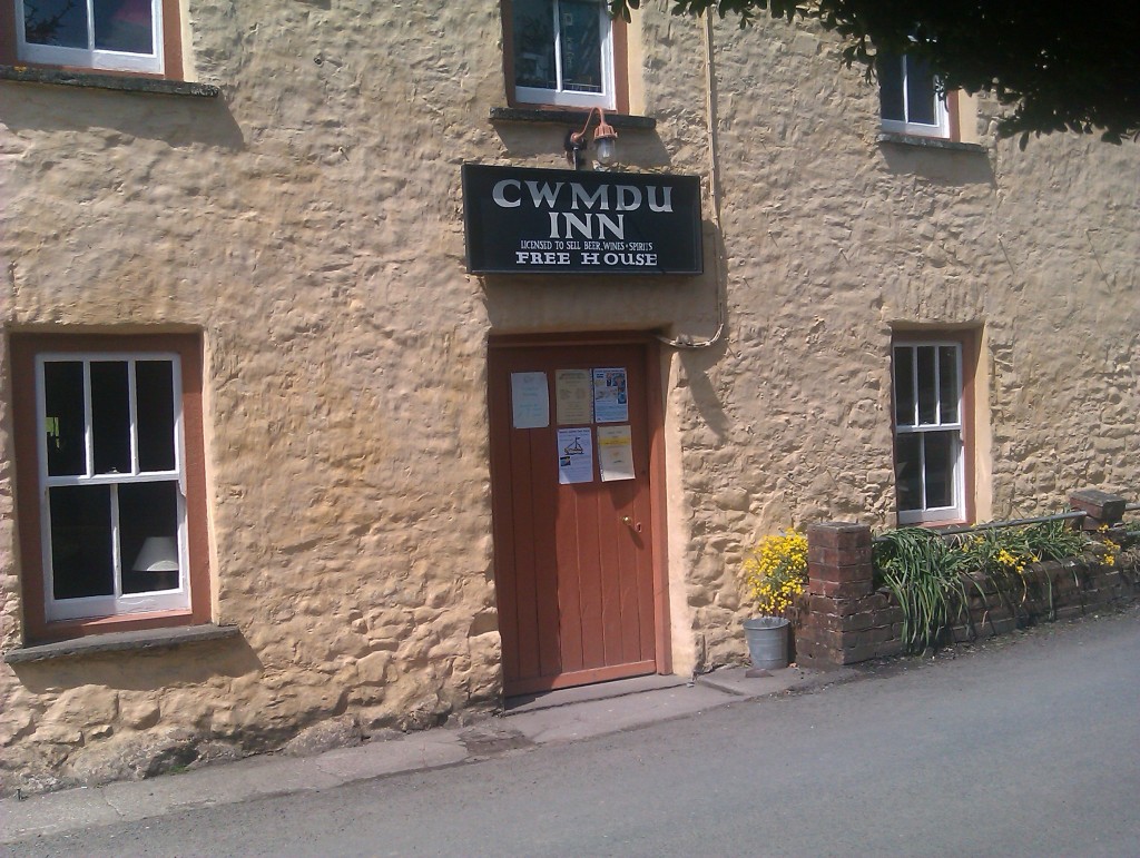 The doorway to Cwmdu Inn